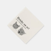 Drink op ons huisdieren aangepaste hand tekening b servet (Hoek)