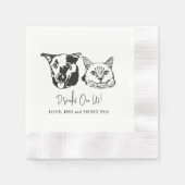 Drink op ons huisdieren aangepaste hand tekening b servet (Voorkant)