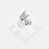 Drink op ons huisdieren aangepaste hand tekening b servet (Hoek)