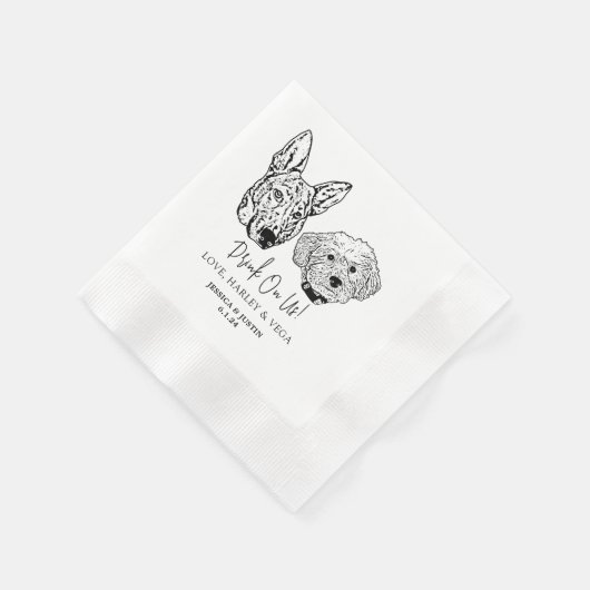 Drink op ons huisdieren aangepaste hand tekening b servet (Hoek)