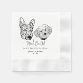 Drink op ons huisdieren aangepaste hand tekening b servet (Voorkant)