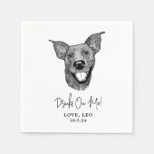 Drink op ons huisdieren aangepaste hand tekening b servet (Voorkant)