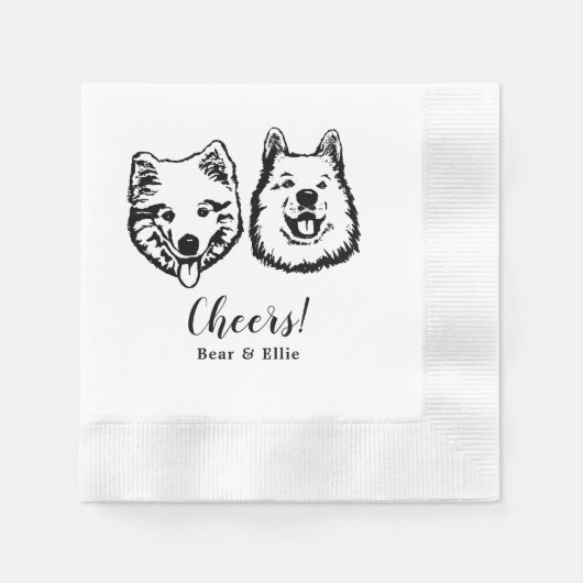 Drink op ons huisdieren aangepaste hand tekening b servet (Voorkant)