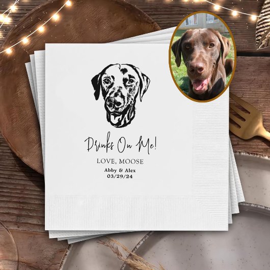 Drink op ons huisdieren aangepaste hand tekening b servet