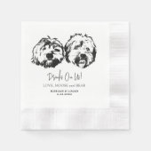 Drink op ons huisdieren aangepaste hand tekening b servet (Voorkant)