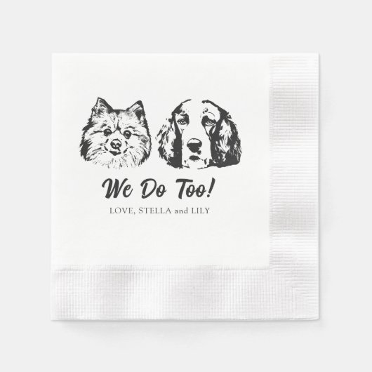 Drink op ons huisdieren aangepaste hand tekening b servet (Voorkant)