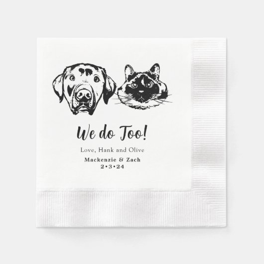 Drink op ons huisdieren aangepaste handtekening br servet (Voorkant)