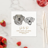 Drink op ons Huisdieren Custom Hand Tekening Weddi Servet (Insitu)