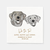 Drink op ons Huisdieren Custom Hand Tekening Weddi Servet (Voorkant)