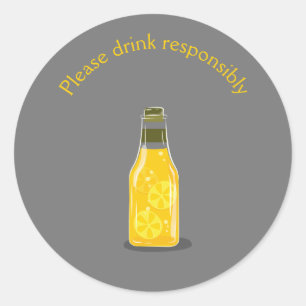 Drink op verantwoordelijke wijze de etiketteringss ronde sticker