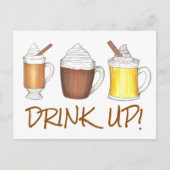 Drink op warme eieren Nog Coa Rum kerstfeestdag Feestdagenkaart (Voorkant)