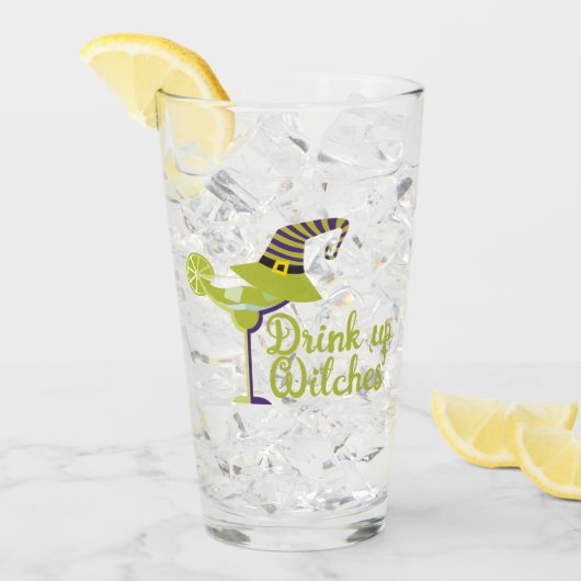 Drink op Witches Halloween Humor Glas (Voorkant ijs)