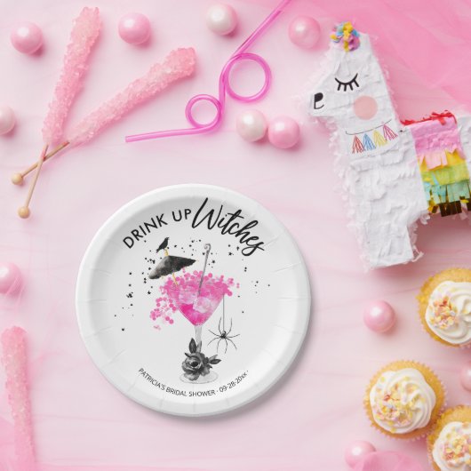 Drink op Witches Halloween Vrijgezellenfeest Papieren Bordje (Feest)