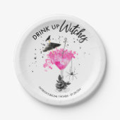 Drink op Witches Halloween Vrijgezellenfeest Papieren Bordje (Voorkant)