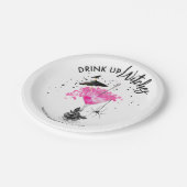 Drink op Witches Halloween Vrijgezellenfeest Papieren Bordje (Gekanteld)