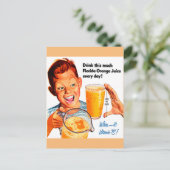 DRINK ORANJE briefkaart JUICE (Staand voorkant)