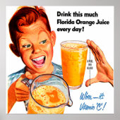 DRINK ORANJE poster JUICE (Voorkant)