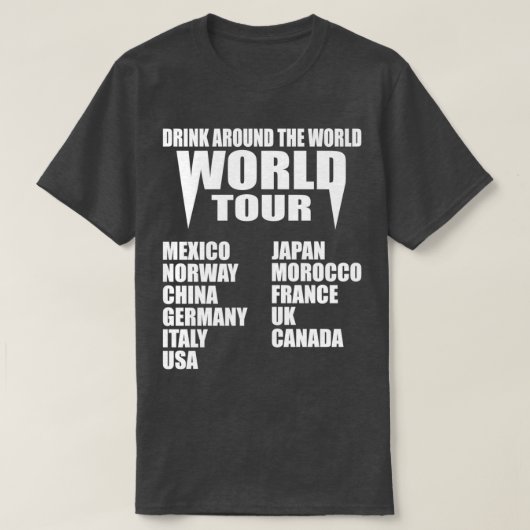 Drink over de hele wereld t-shirt (Design voorkant)