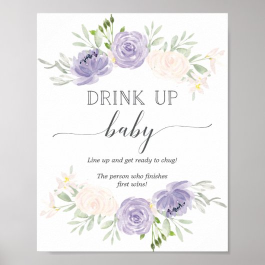 Drink Paars Baby shower van pasta Poster (Voorkant)