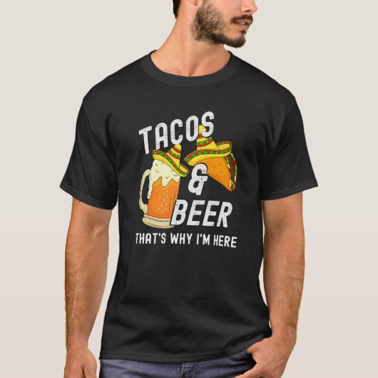 Drink partij Tacos en Beer Cinco de Mayo T-shirt (Voorkant)