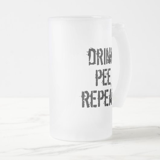 Drink Pee Herhalen Matglas Bierpul (Voorkant rechts)
