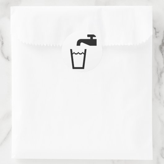 drink-pictogram ronde sticker (Tas)