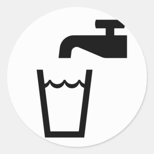 drink-pictogram ronde sticker (Voorkant)