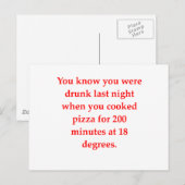 drink pizza briefkaart (Voorkant / Achterkant)