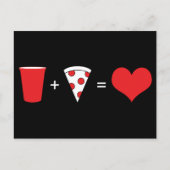 drink + pizza = liefde briefkaart (Voorkant)