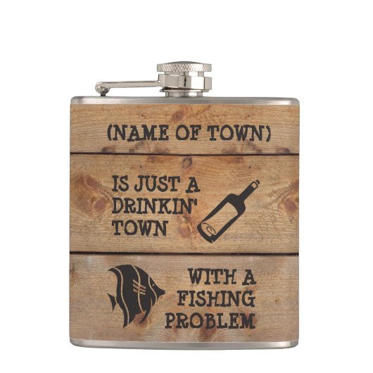 Drink Plaats met een Gevist Probleem 😉 Heupfles (Voorkant)