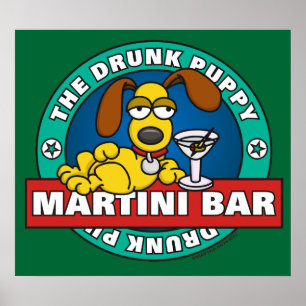 Drink Poster Puppy Martini Bar