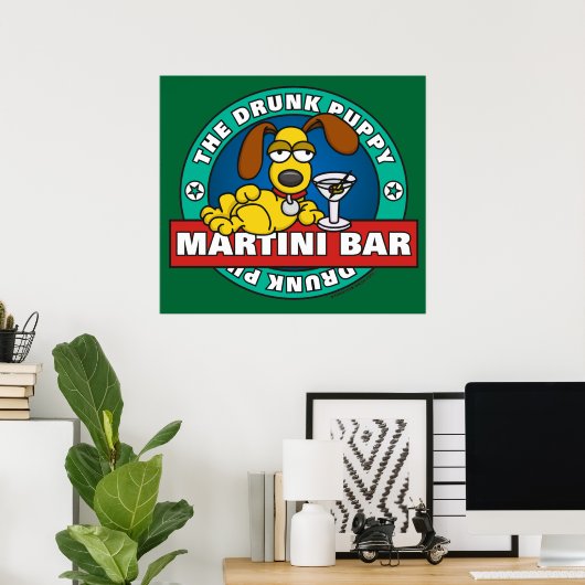 Drink Poster Puppy Martini Bar (Thuiskantoor)