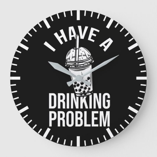 Drink probleem - Funny Boba, Bubble Tea Grote Klok (Voorkant)
