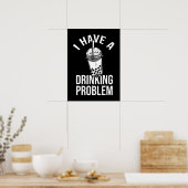 Drink probleem - Funny Boba, Bubble Tea Poster (Keuken)