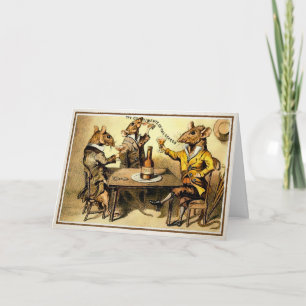 Drink Rats Holiday Card Feestdagen Kaart