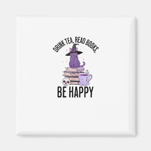Drink Read Books Whimsigoth Halloween Design Magneet (Voorkant)