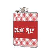 Drink Red Gingham Heupfles (Links)