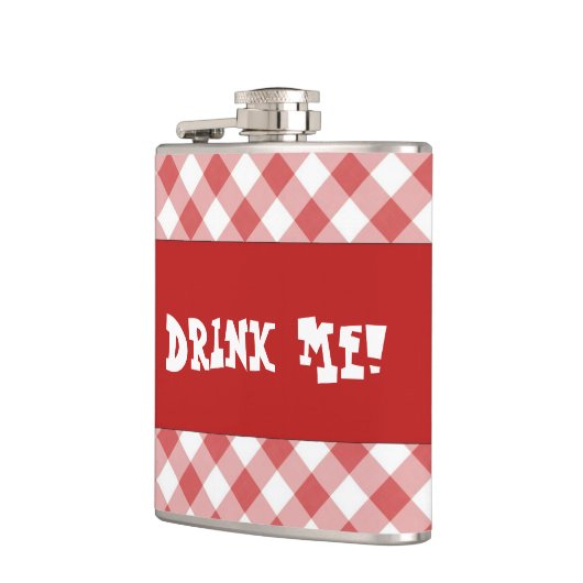 Drink Red Gingham Heupfles (Links)