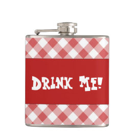 Drink Red Gingham Heupfles