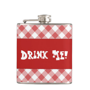 Drink Red Gingham Heupfles