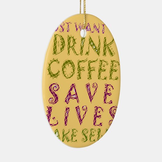 Drink redt levens en neemt selfies Keramisch Ornament (Rechts)