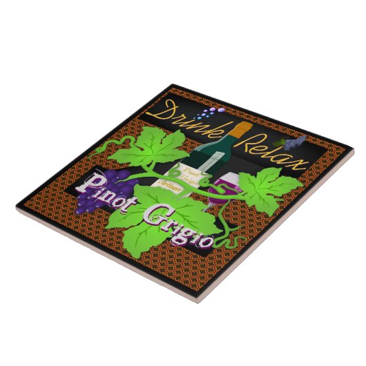 Drink Relax Pinot Grigio 2.0 Tile Tegeltje (Zijkant)