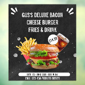 Drink Restaurant met Deluxe Burger Fries aanpassen Raamsticker (Vel 3)