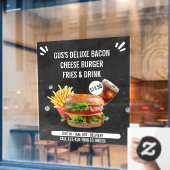 Drink Restaurant met Deluxe Burger Fries aanpassen Raamsticker (Cafe Raam)