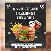 Drink Restaurant met Deluxe Burger Fries aanpassen Raamsticker (Vel 2)