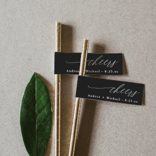 Drink rietriem Label Vlag Modern Romantic Wedding