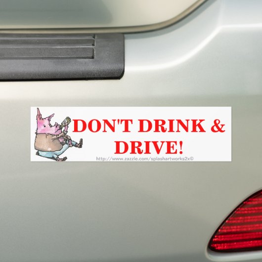 "DRINK RIJDEN" BUMPERSTICKER (Op auto)