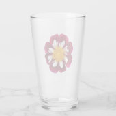 Drink rode en witte collarette Dahlia Floral Glas (Achterkant)
