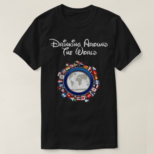 Drink rond de World Adult Vacation Gift Shir T-shirt (Design voorkant)