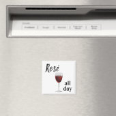 Drink ROOS' hele dag | Wijnglas Magneet (Insitu (Vaatwasser))